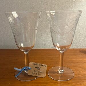 Set of 2  Fostoria Garland Claret Glass Water/Wine Glasses.